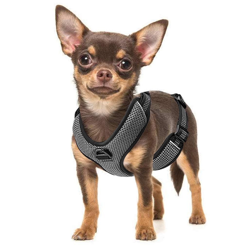 Zellar No Pull Dog Harness, Adjustable Breathable Reflective Soft Padded Dog Vest Harness with Handle for Training Outdoor Activities, Black, Extra Small