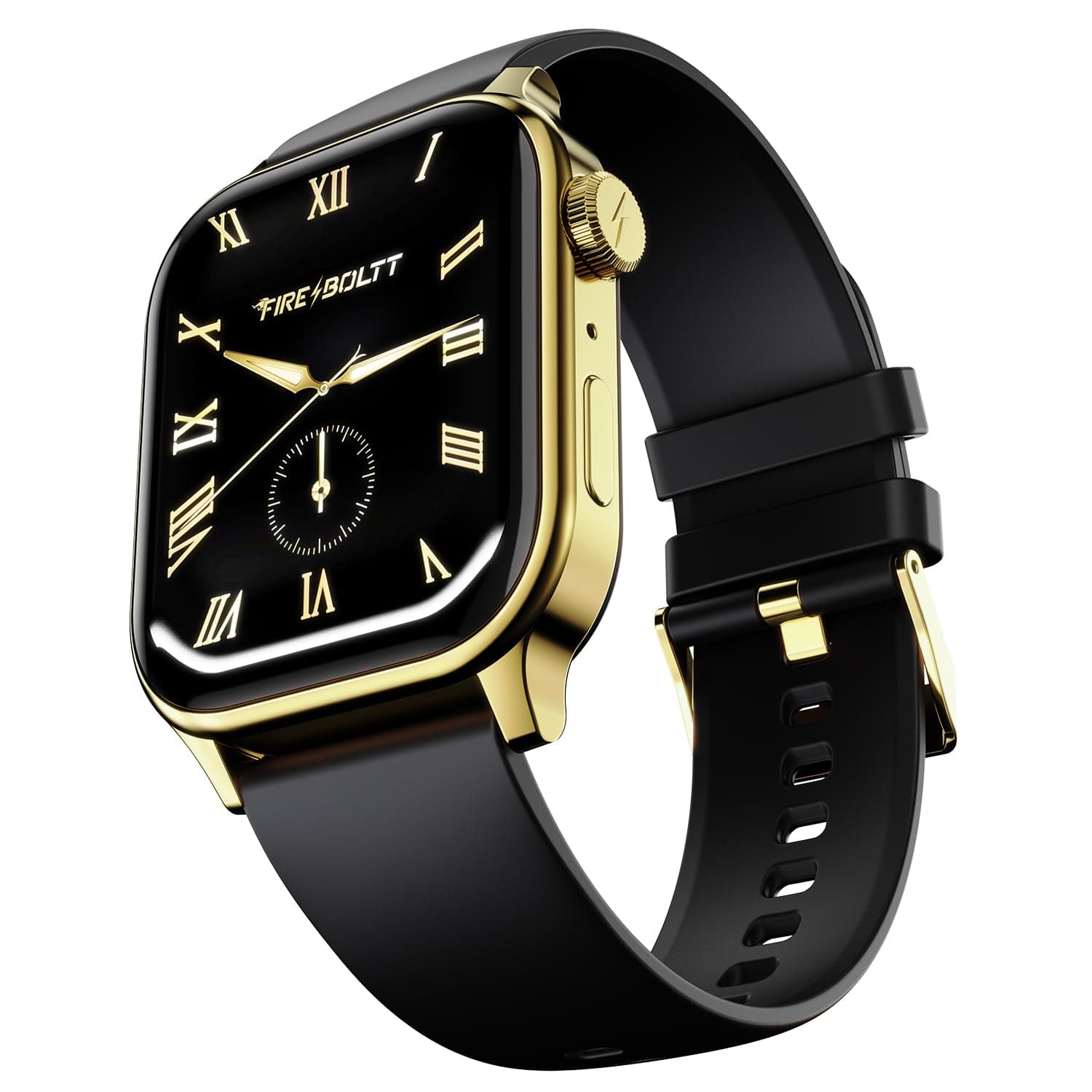Fire‑Boltt Rise Smart Watch 1.85″ HD Display with Bluetooth Calling, AI Voice Assistant, Rotating Crown,SpO2 & Heart Rate Monitor, 120+ Sports Modes,IP67 Waterproof Smart Watch for Men & Women - Black