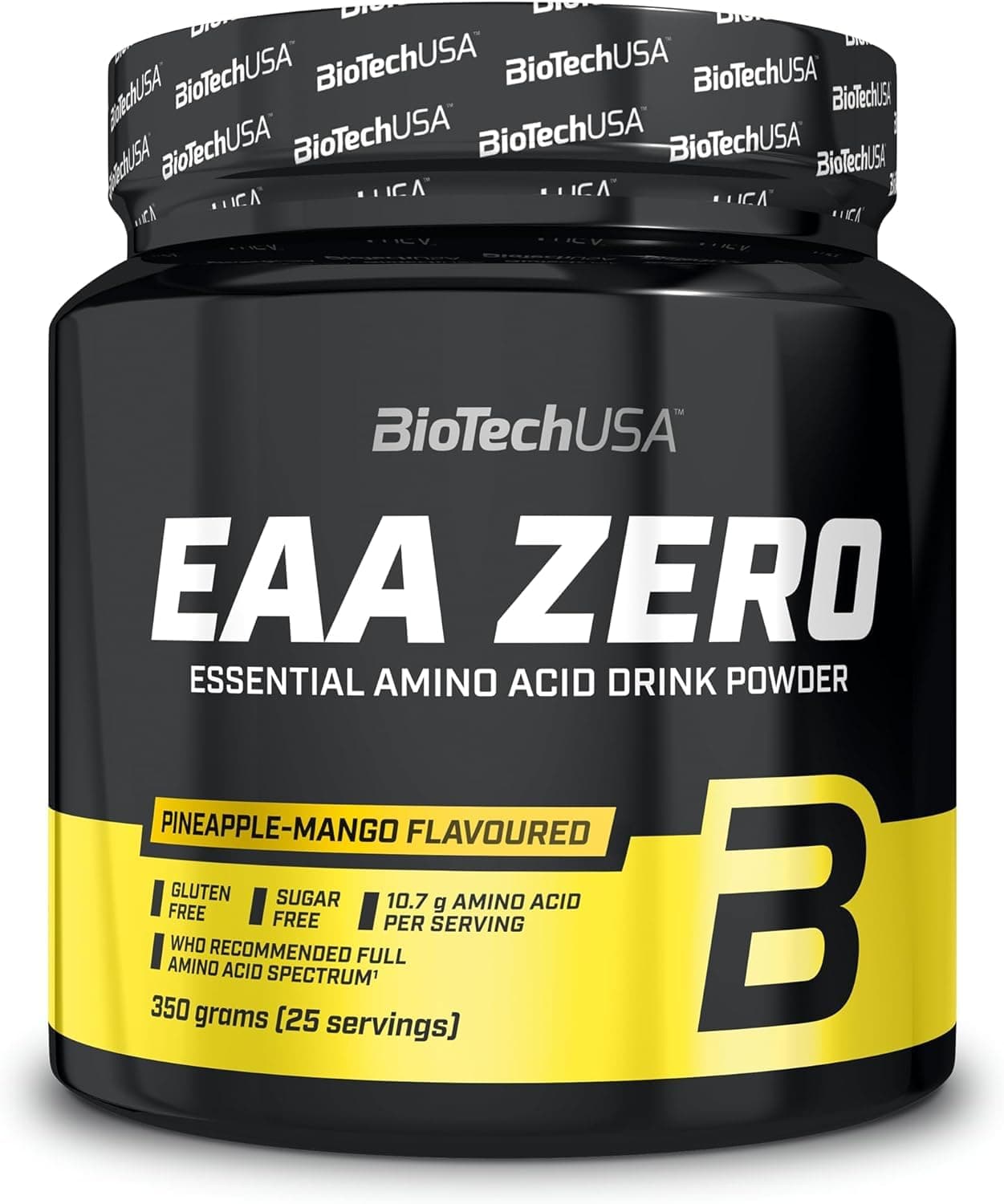 BioTechUSA EAA Zero - Essential Amino Acid Power | 7160mg EAA/serving | WHO Recommended Ratio | Sugar-Free, Gluten-Free, 350 g, Pineapple-Mango