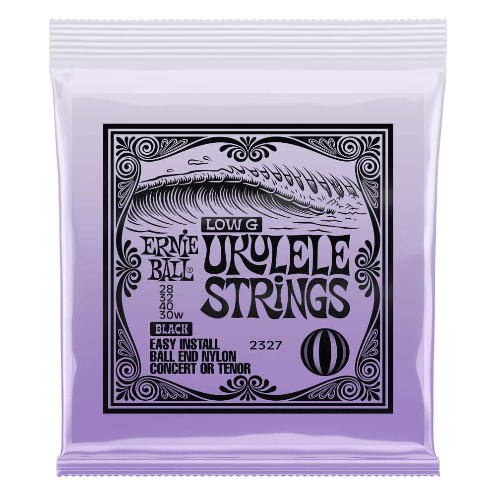 ERNIE BALL 2327 Ukulele String Nylon UKULELE BALL END NYLON STRINGS BLACK W/WOUND G