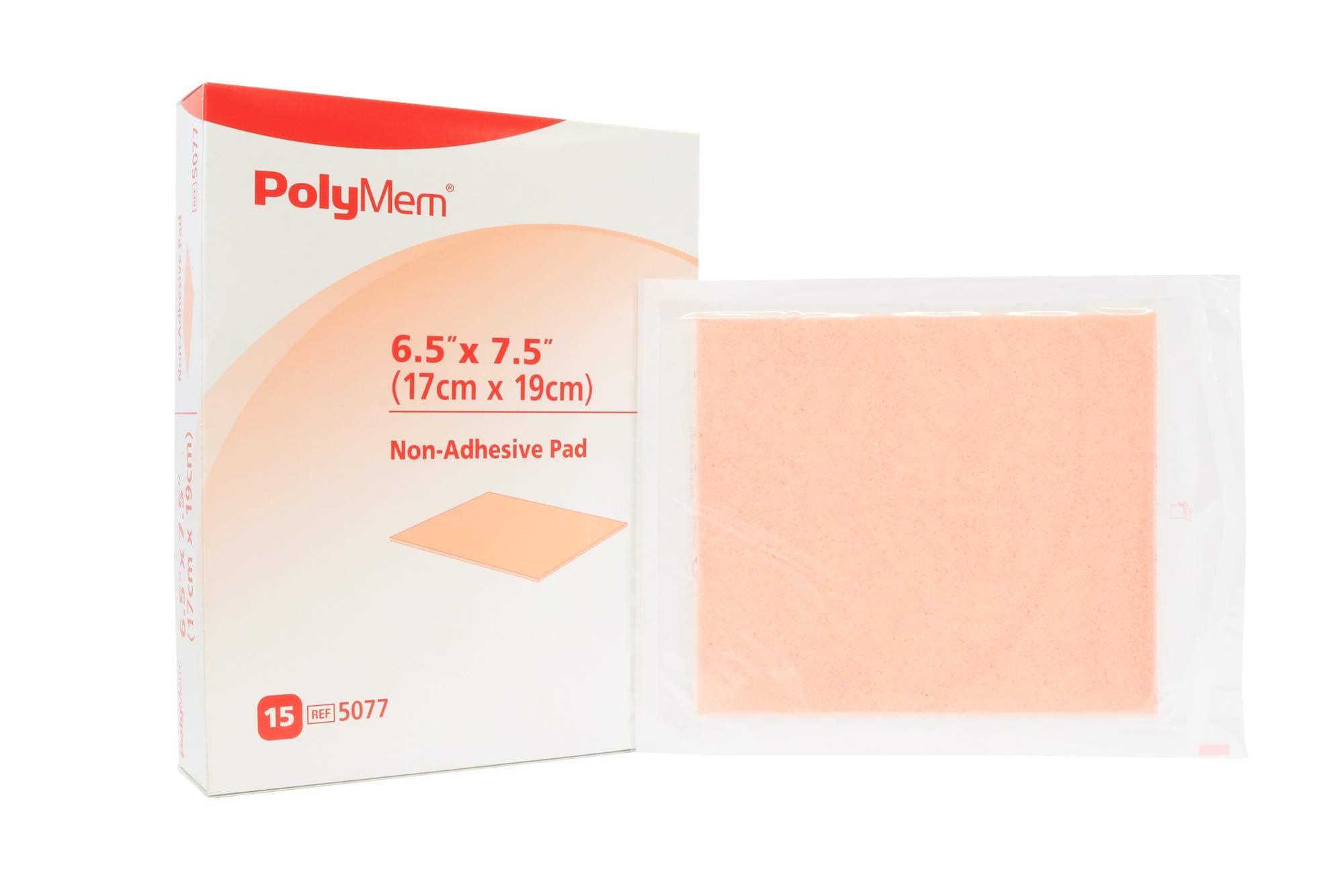 PolyMem Non-Adhesive Wound Dressing, Sterile, Foam, 6.5' X 7.5' Pad, 5077 (Box of 15)