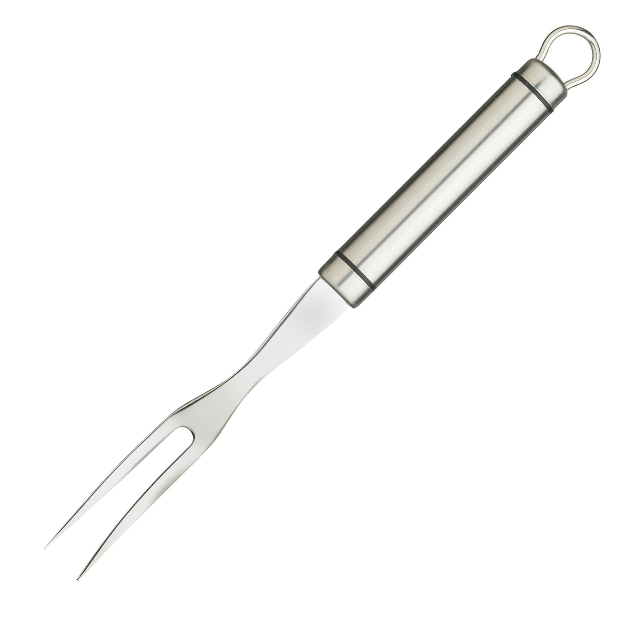 Professional Stainless Steel Short Oval Handled Small Meat Fork, Labelled