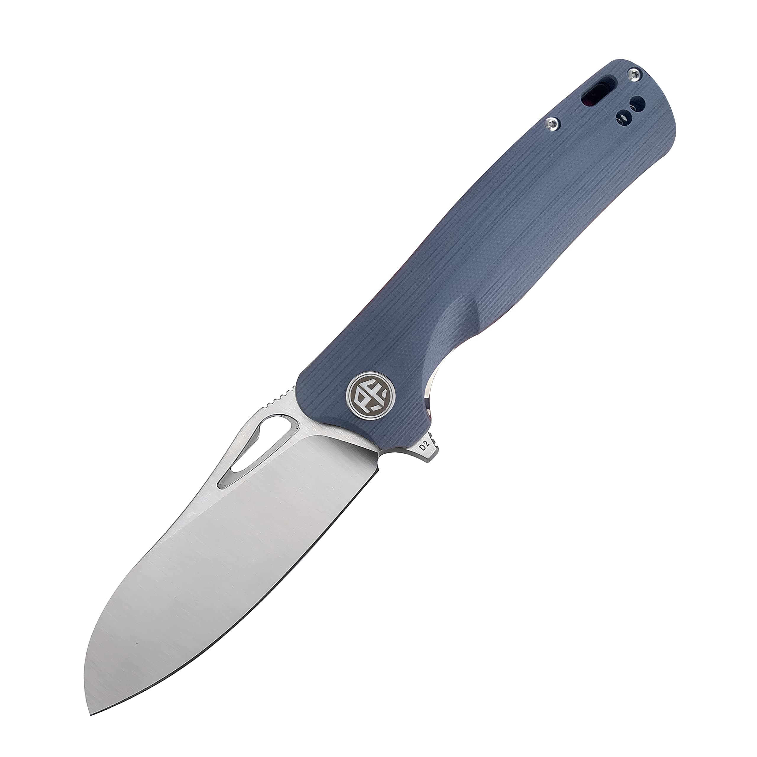 Petrified fish PF868 Bunta,3.35" D2 Satin Blade,146g G10 Handle Flipper Folding knife (Gray G10, Satin)