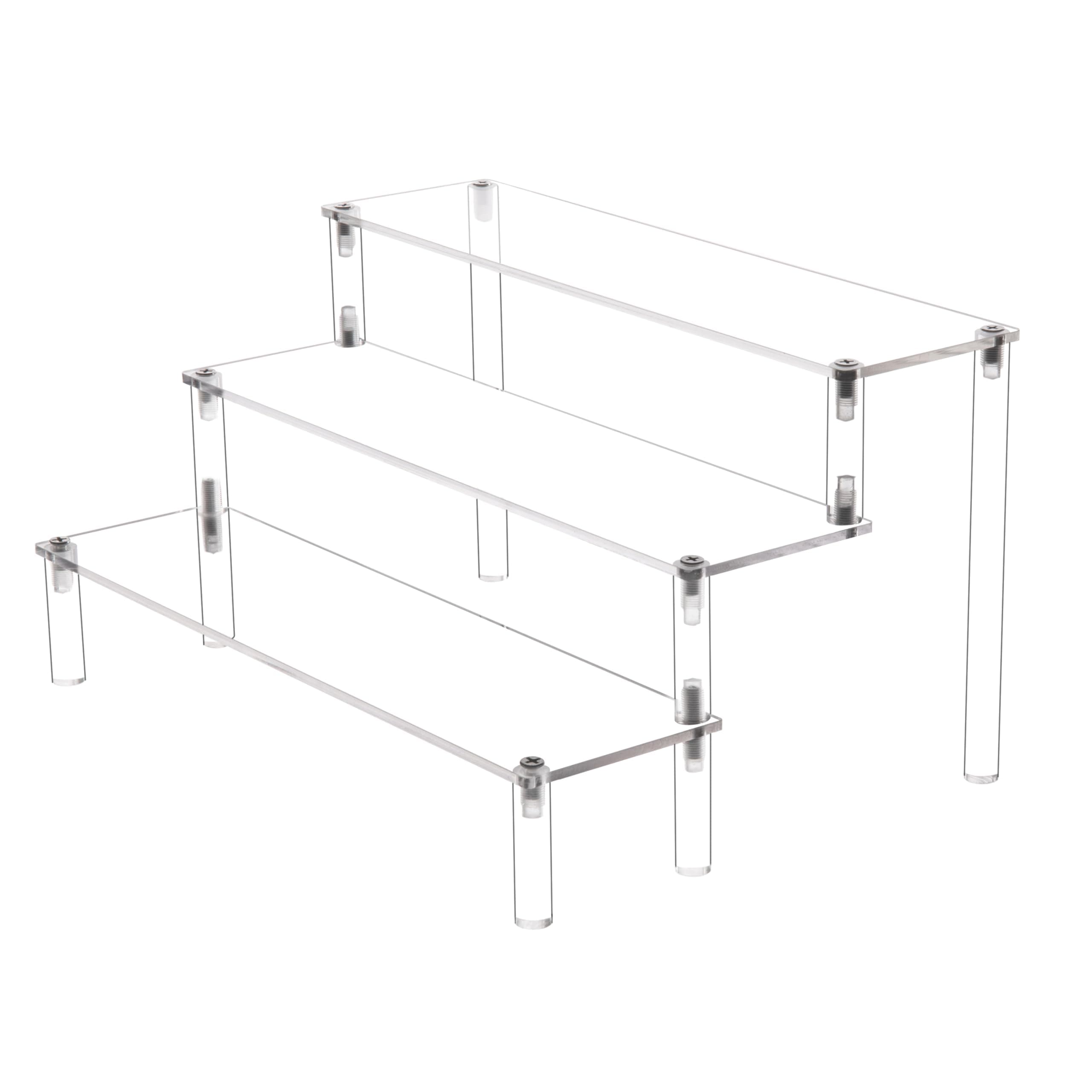 IHOMECOOKER (3 tier) - Clear Acrylic Display Riser Cupcake Stand Pop Figure Display 3 Steps for Decoration and Organiser