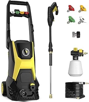 Pressure Washer - 4800PSI 3.2GPM Max Electric Power Washer with 20FT Hose and 35FT Cord, 500ML Foam Cannon 4 Nozzles Power Washer Electric Powered for Car, Driveway, Patio