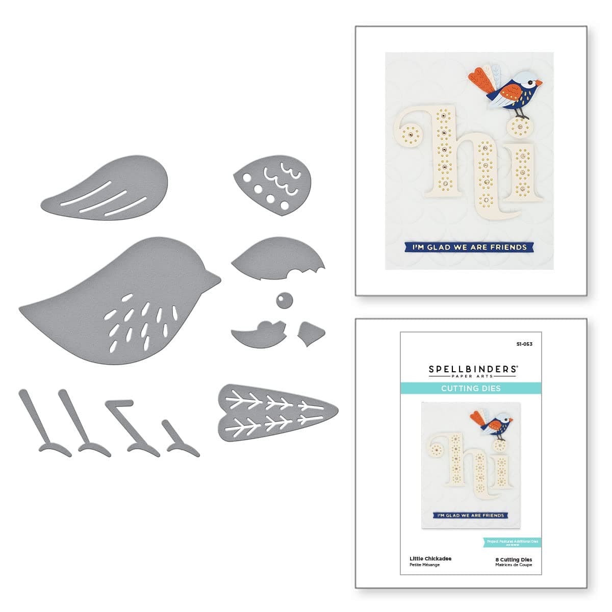 Spellbinders S1-053 Little Chickadee Etched Dies