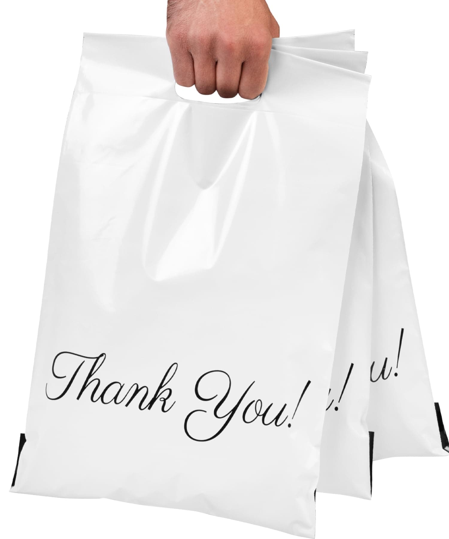 Poly Mailers 12x15 with Handle, 50 Pack Shipping Bags, Packaging Bags, Thank You Bags, Small Business Supplies, Shirt Bags