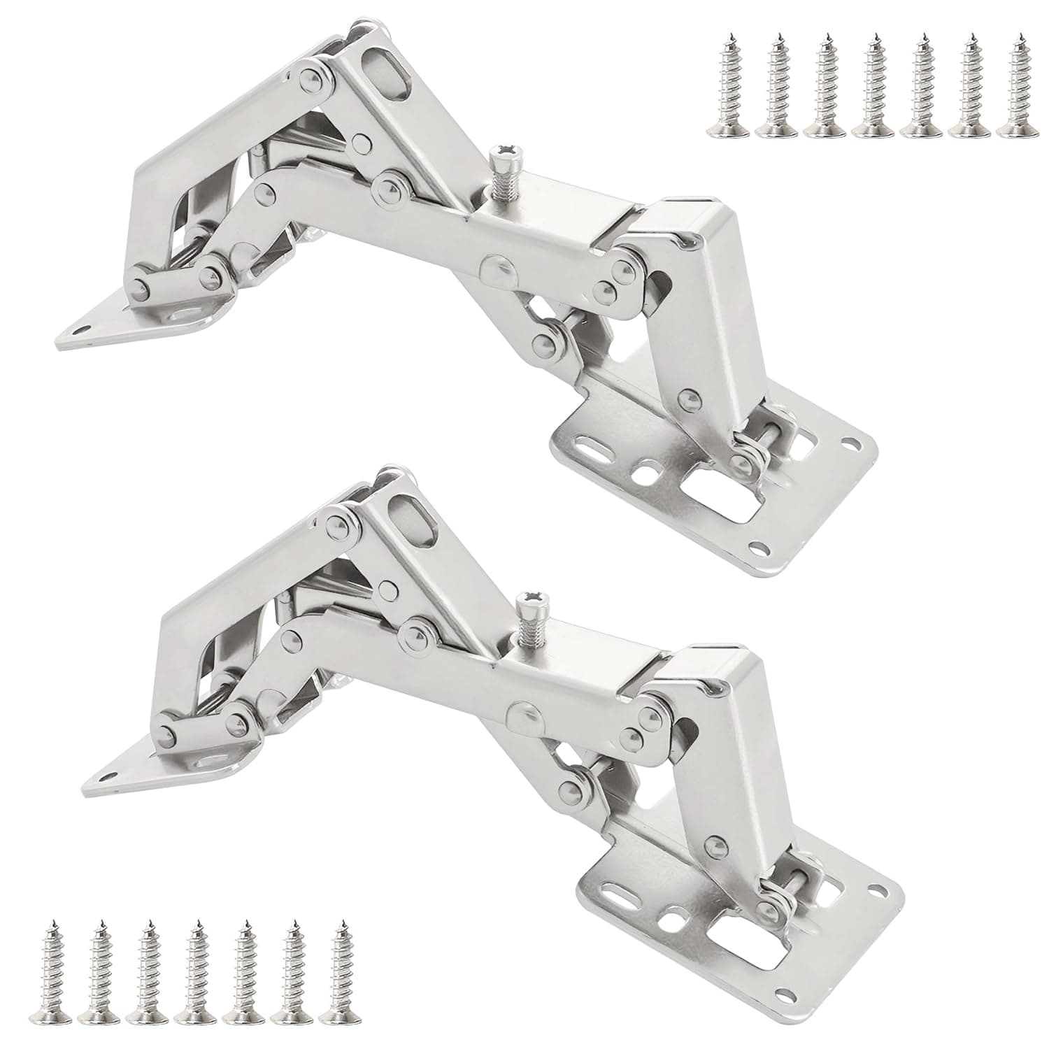 – 2 PCS 130-175 Degree Adjustable Cabinet Hinges, Hydraulic, No Noise, Soft Close Cabinet Hinges with Screws, for Cabinet, Cupboards, Wardrobe
