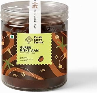 Earth Story Farms Sweet Mango Pickle with Jaggery | Gur er Mishti Aam | Gur Kaeri | Meetha Aam Ka Aachar - 200gm