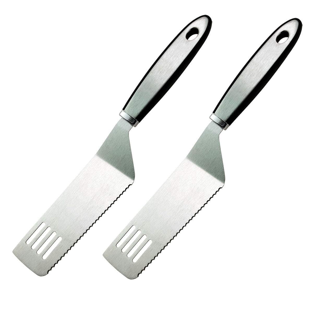 Cake Server Pie Server Set of 2, Stainless Steel Cake Cutter Cut and Serve Includes Serrated Spatula and Pizza Cut Turner Lift Transfer Pie Shovel Server