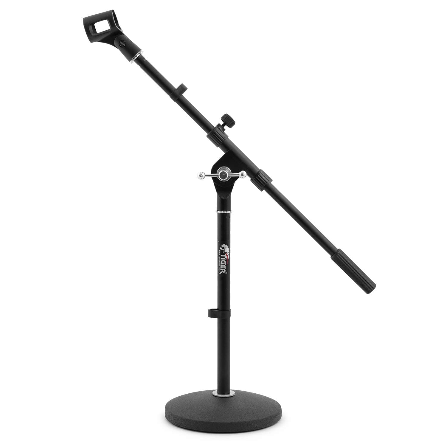 MCA42-BK Desktop Boom Microphone Stand - Weighted Round Base - Black