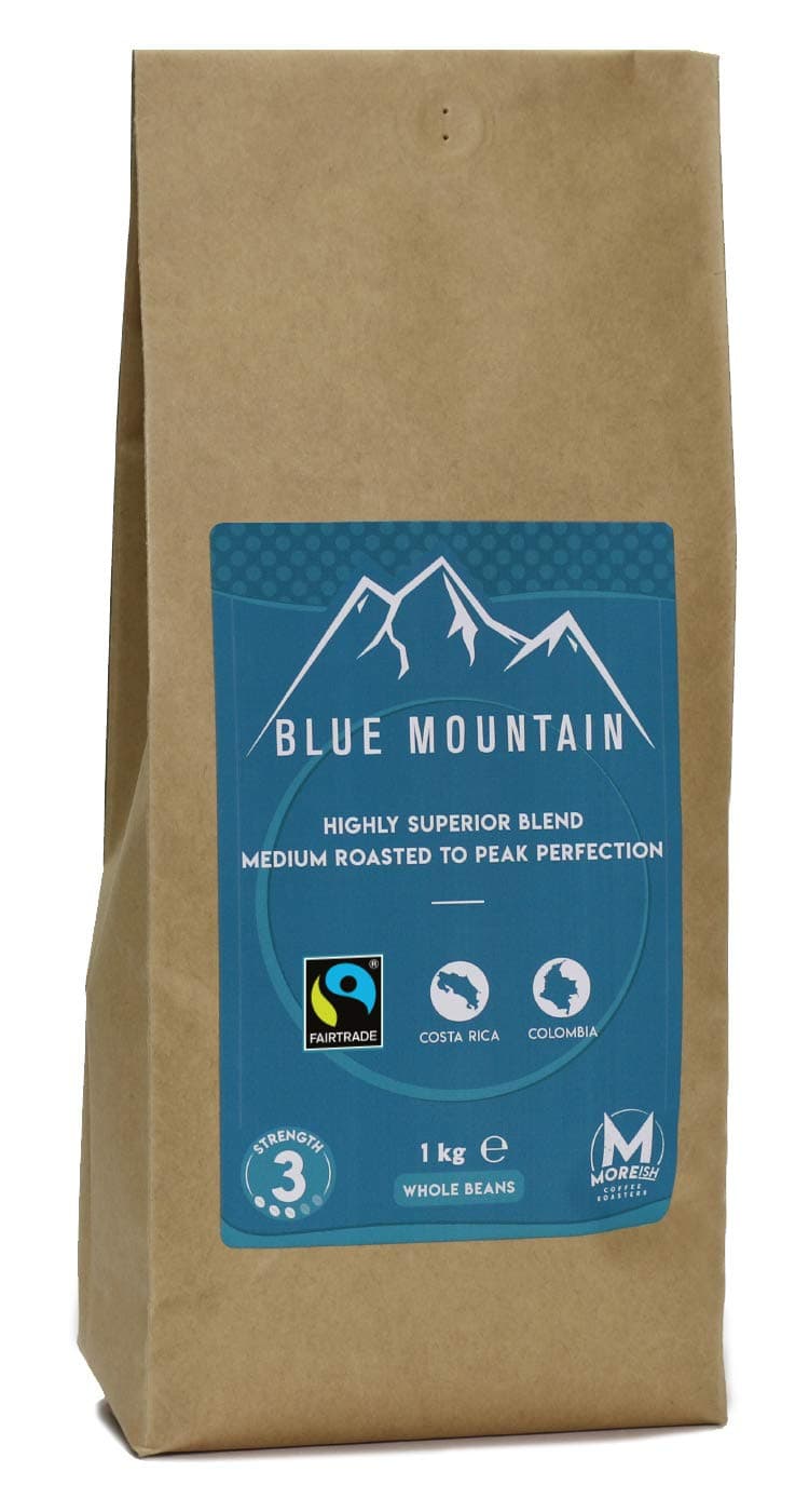 Moreish Fairtrade Blue Mountain - Highly Superior Medium Roast Coffee Beans - 1kg
