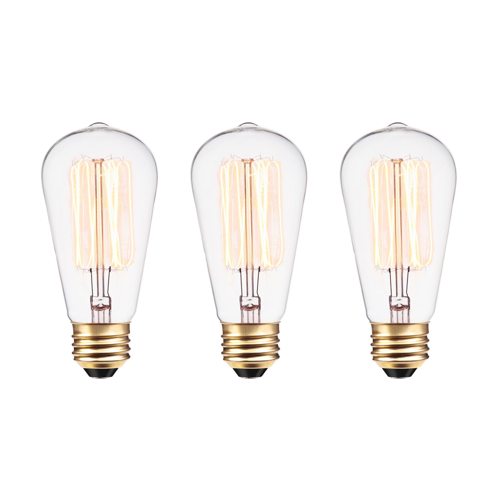 GLOBEElectric 31321 Vintage Designer Light Bulb, 3 Count (Pack of 1), Cool White