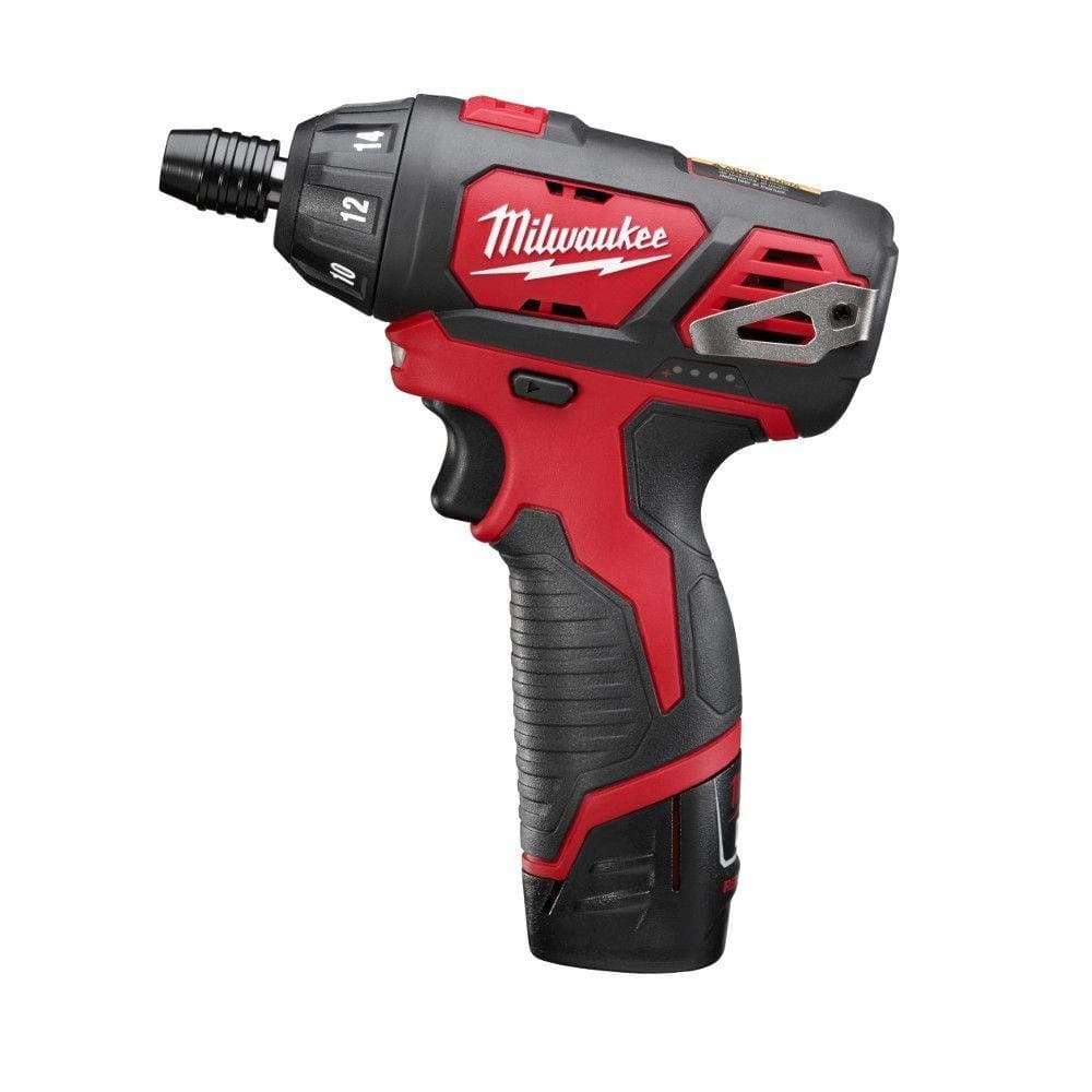 Milwaukee M12 12-Volt Lithium-Ion 1/4 in. Hex Cordless Screwdriver Kit | Hardware Power Tools for Your Carpentry Workshop, Machine Shop, Construction or Jobsite Needs