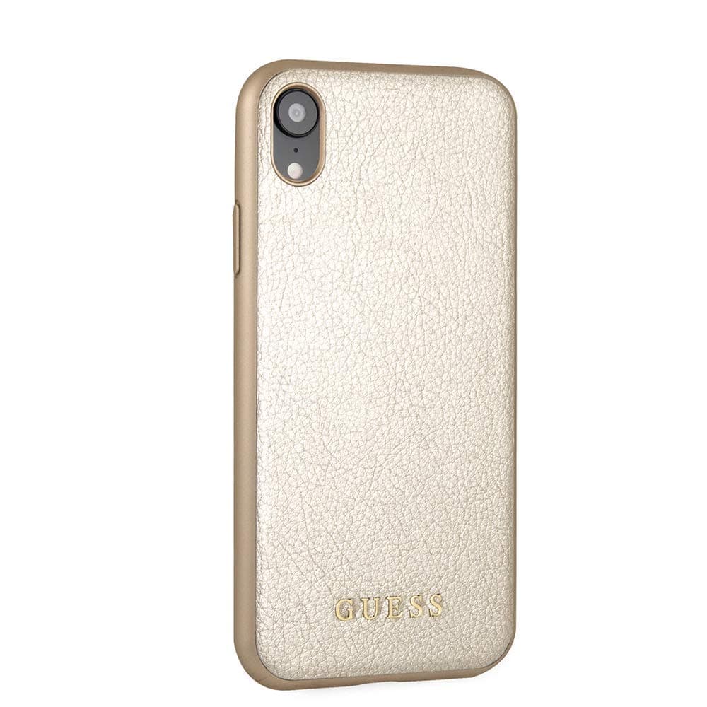 Guess iPhone XR Case - by CG Mobile PU Leather Gold Cell Phone Case | Easily Accessible Ports | Officially Licensed.