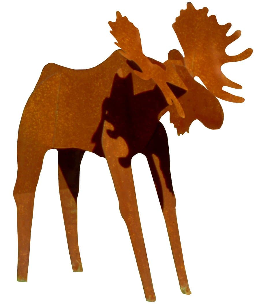 LSMS-84 'Rusty' Moose Pre-Rusted Steel Sculpture, Life Size
