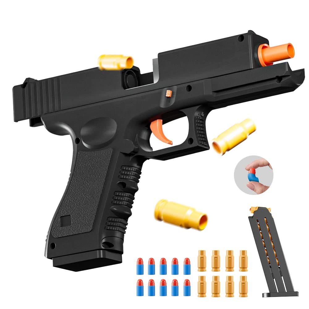 Soft Foam Ejection Toy with Foam Darts, Backyard Fun and Outdoor Games, Educational Model Preschool Toys Gifts for Children Boys and Girls Ages 8 9 10 11 12+ (Black2)