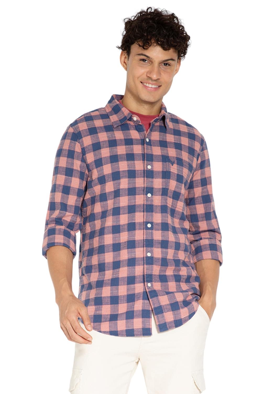 American EagleMen's Checkered Slim Fit Shirt