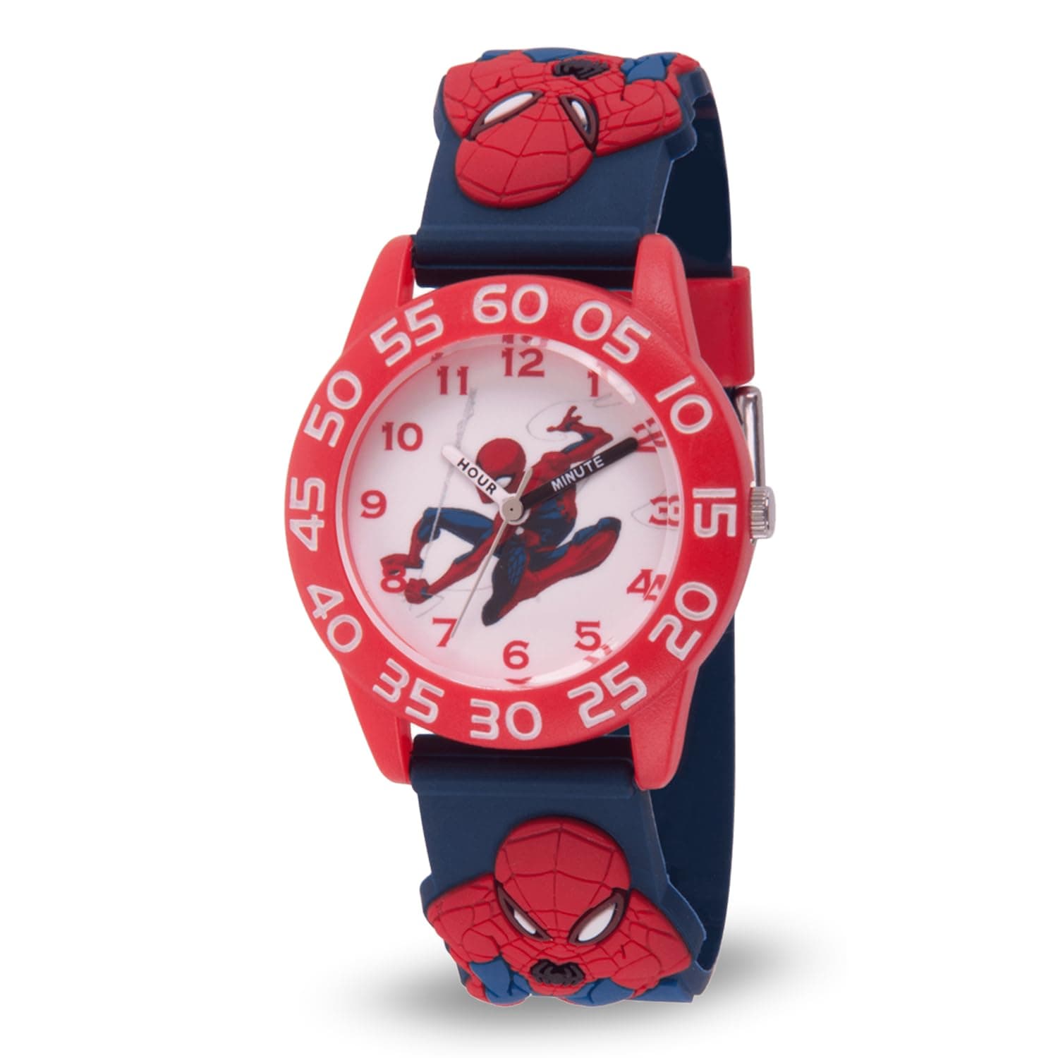 Marvel Spider-Man Kids' Plastic Time Teacher Analog Quartz 3D Strap Watch