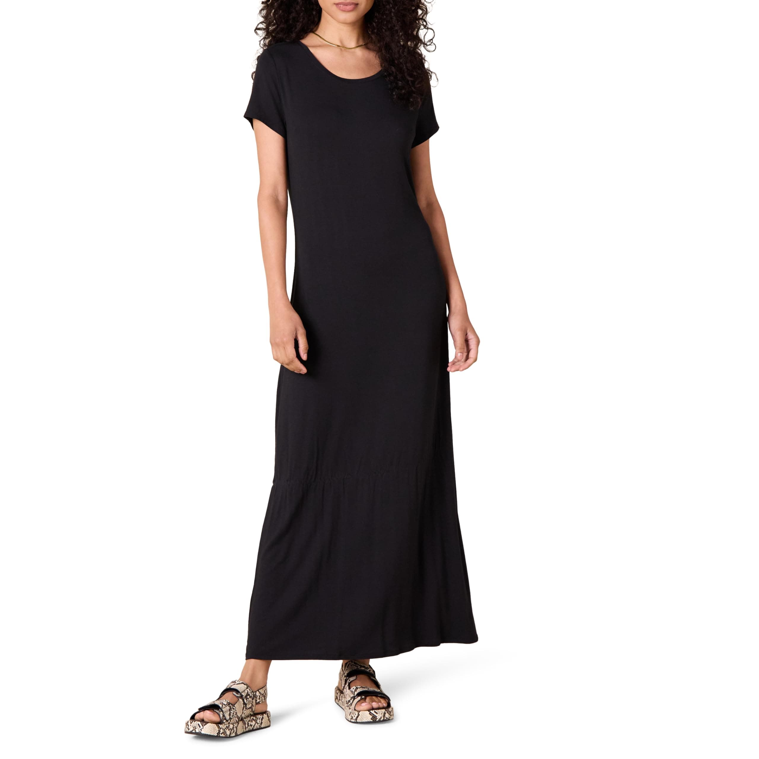 Amazon Essentials Women's Short-Sleeve Maxi Dress, Flowy