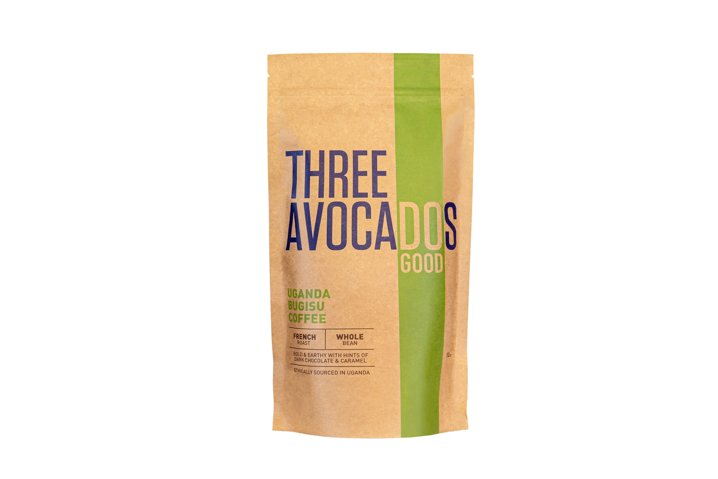 Three Avocados Uganda Bugisu Whole Bean Coffee - 12oz - 100% of Profits Provide Clean Water in Uganda