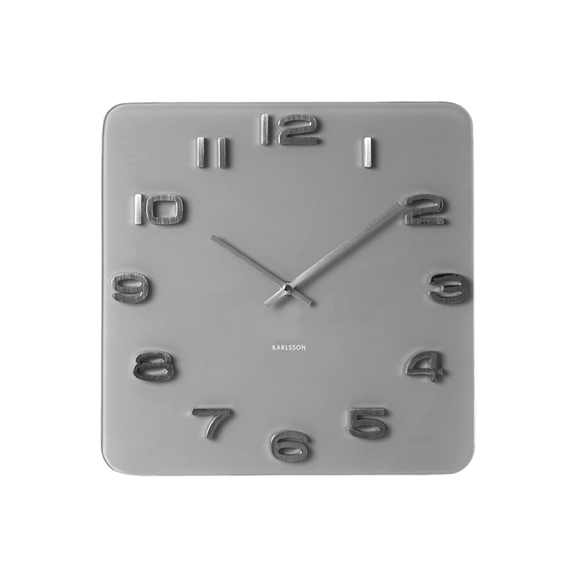 Vintage Glass Wall Clock, Grey