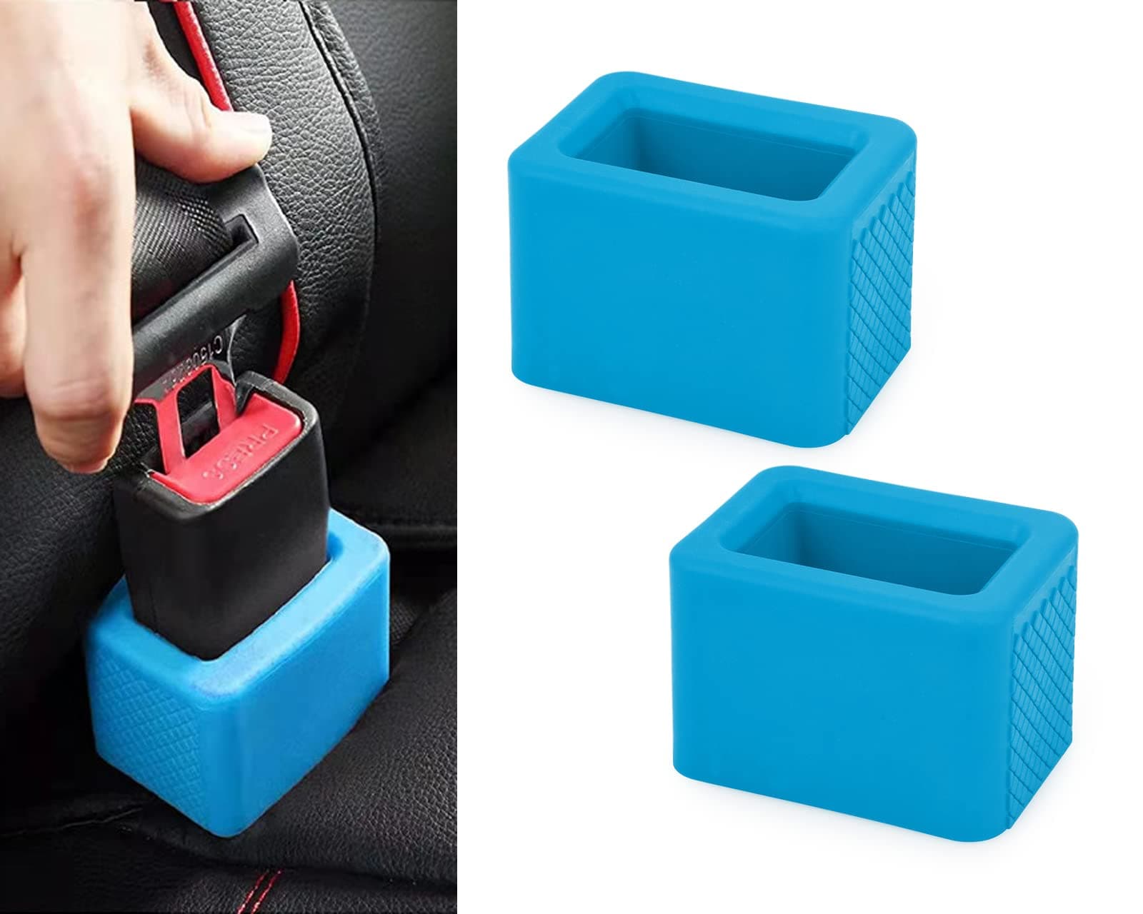DS. DISTINCTIVE STYLE Seat Belt Holder Easy Access Seatbelt Accessories for Kids 2 Pieces(Blue)