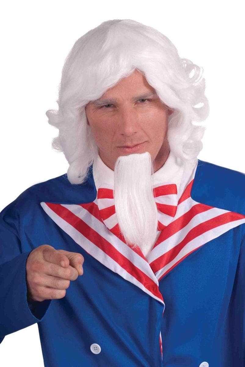 Rubie's Forum Novelties Uncle Sam Wig and Beard Set, White, One size