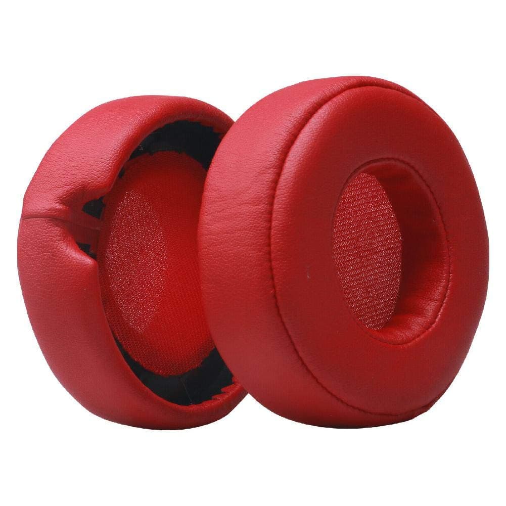 Replacement Pro Ear Pads Protein Leather & Memory Foam Earpads Ear Cushion Cups Cover Repair Parts Compatible with Monster Beats by Dr. Dre Pro Detox Headphones Red