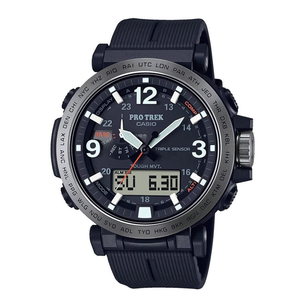 Men's Analogue-Digital Quartz Watch with Plastic Strap PRW-6611Y-1ER, Black, strap 51,6MM