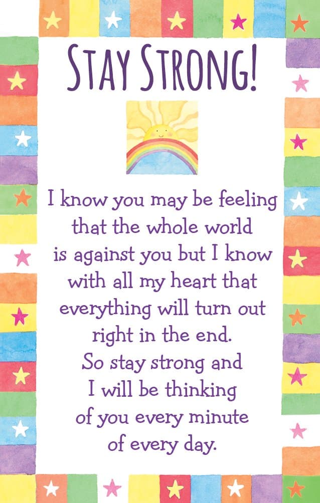 Stay Strong Credit Card Style Keepsake with Signature Panel