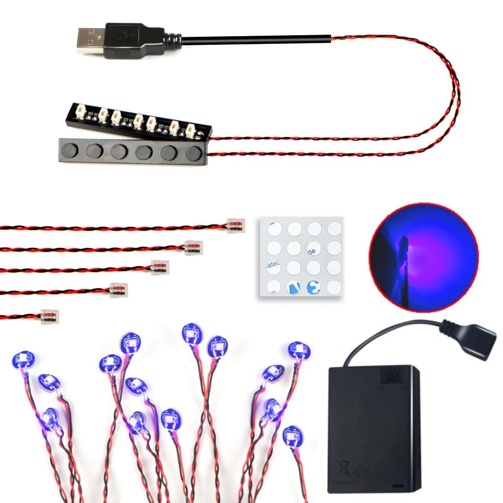 14 Pcs LED Light Bricks Compatible with Lego, Building Blocks Light for Night Light, Model Lighting, Decorative Lighting (Blue)