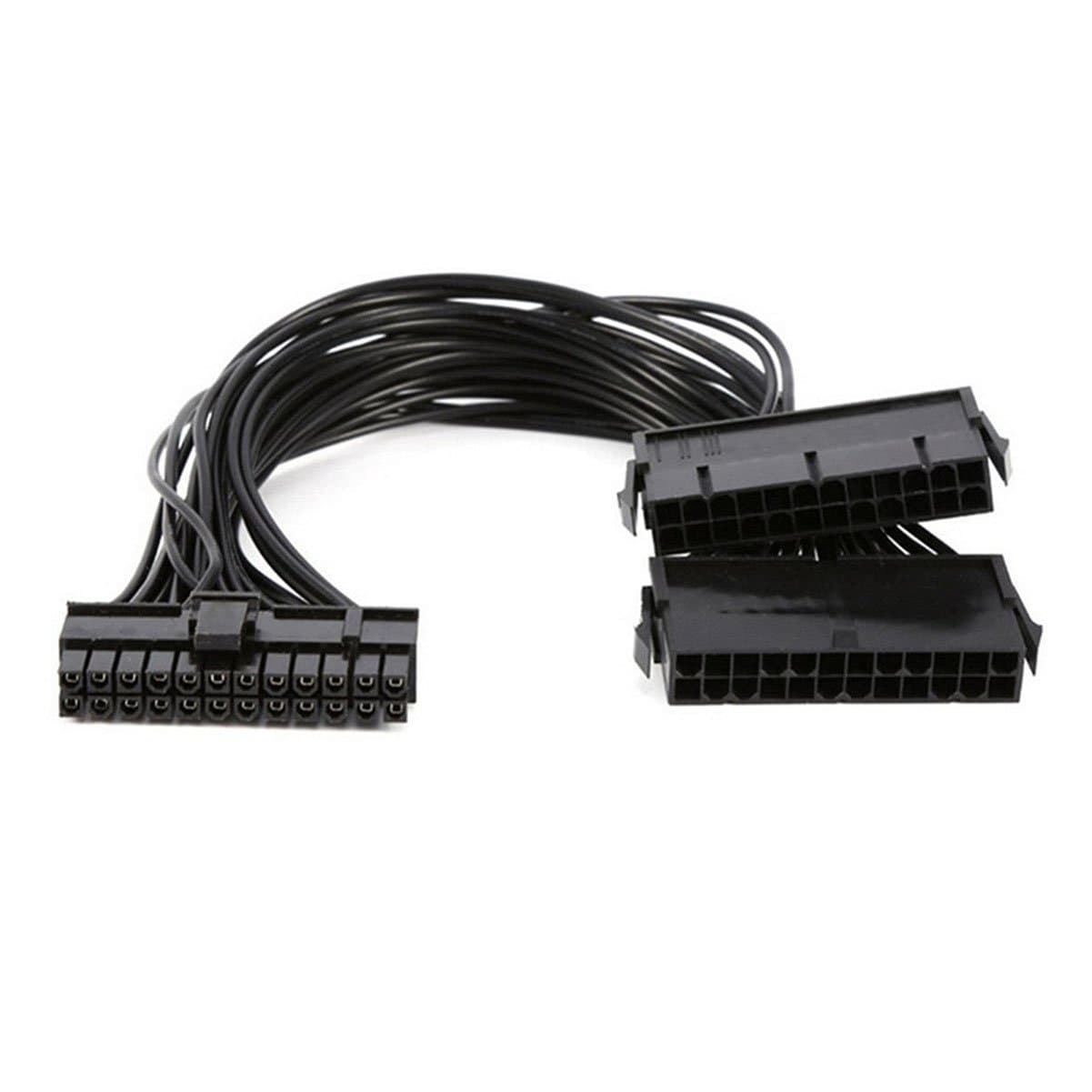 Dual PSU Power Supply 24 Pin (20+4) Adapter Cable for ATX Motherboard 12-inch (30cm) (1 Pack)