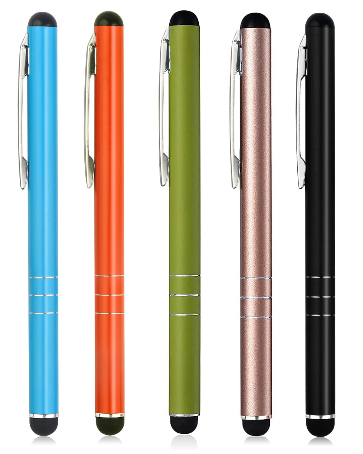 Stylus Pens for Touch Screens, 5 Pack Universal Capacitive Tablet Pen for iPhone, iPad Pro, Air, mini, Air, Samsung Galaxy, 5 Colours