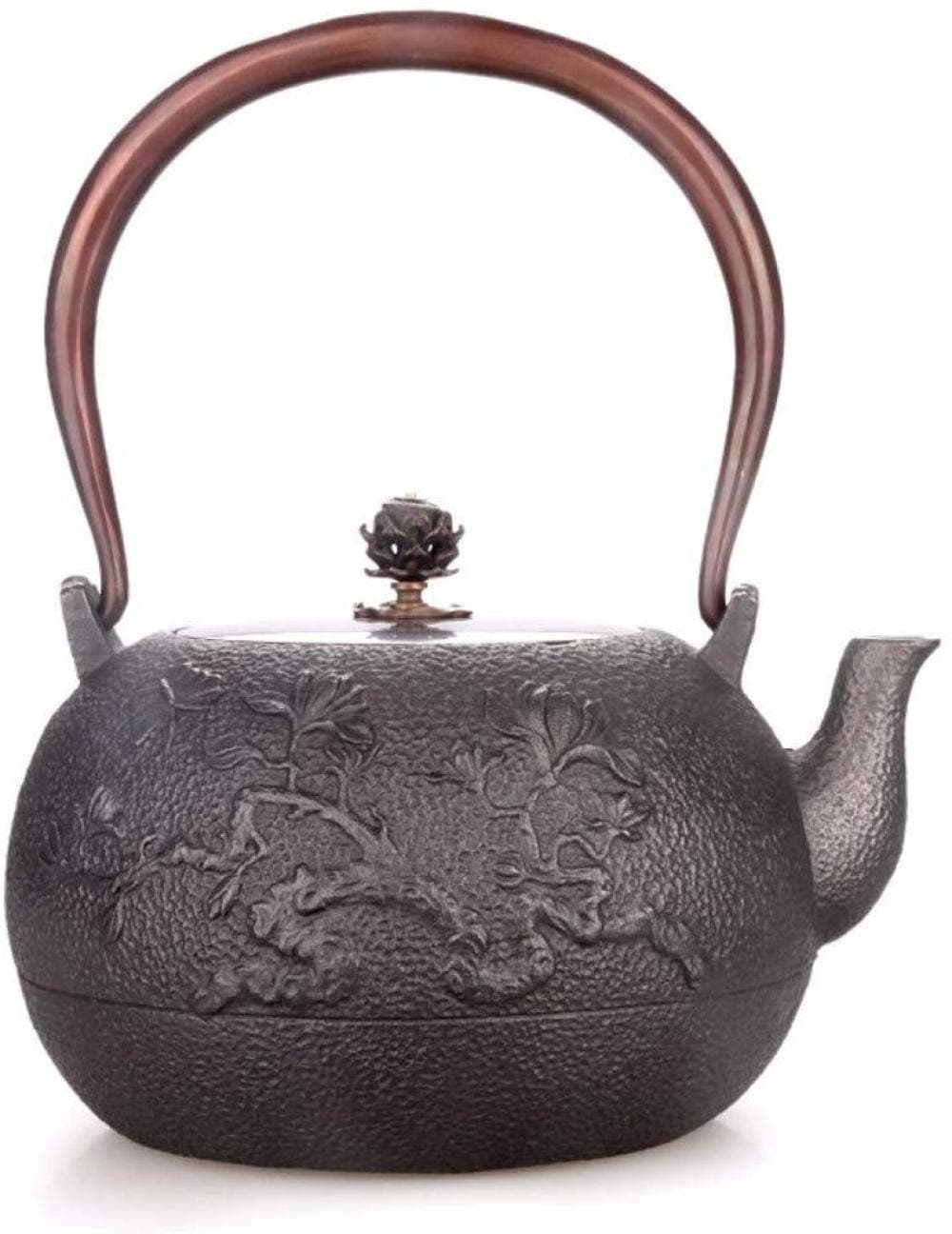 ZD-DZ Tea Sets Cast Iron Iron ese Craft Black Iron Hall Xiangyang Magnolia Old Iron Pot Handmade Iron Without Coating Oxidation 1 3 L