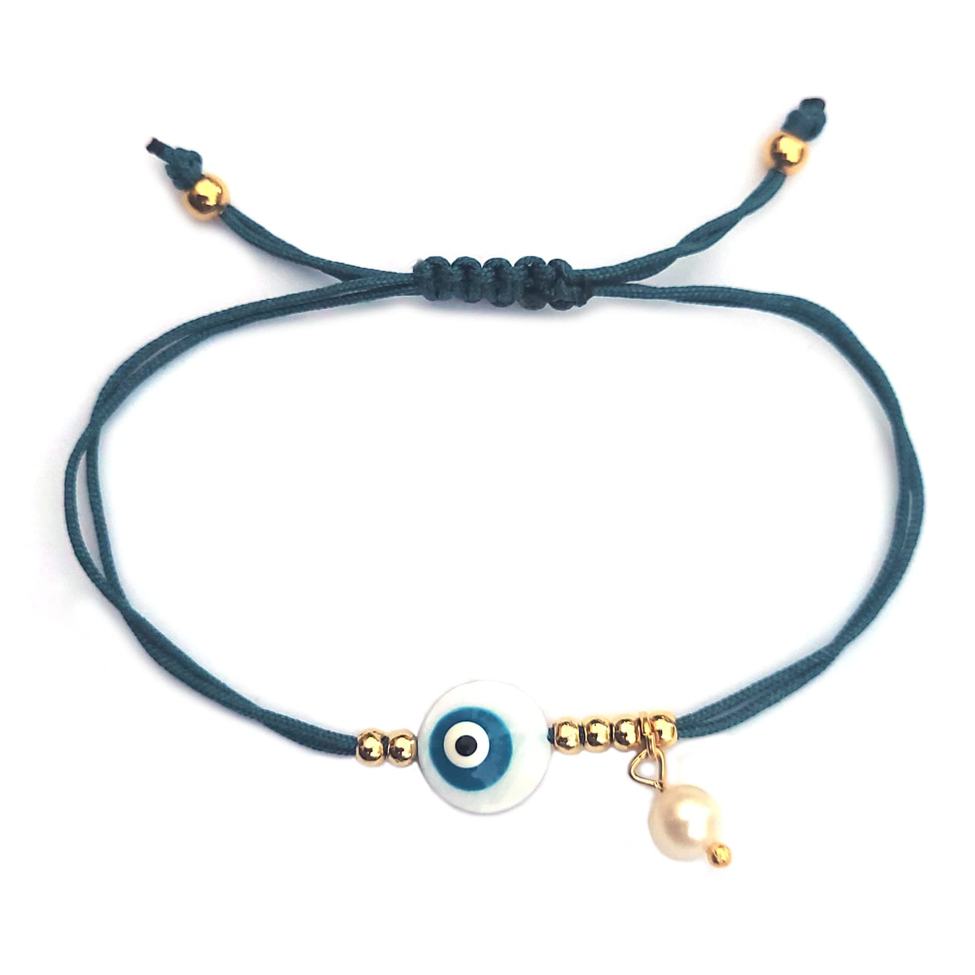 AlwanString Bracelet with an Evil Eye and a Small Pearl - EE3982XG