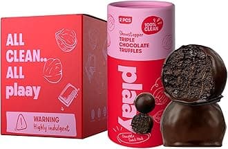 Plaay Triple Chocolate Truffles – Rich Dark Chocolate with Chocolate Chips & Cocoa Nibs – Clean Ingredients, Guilt-Free Indulgence, Keto-Friendly and Made with Premium Ingredients 10 x 30g