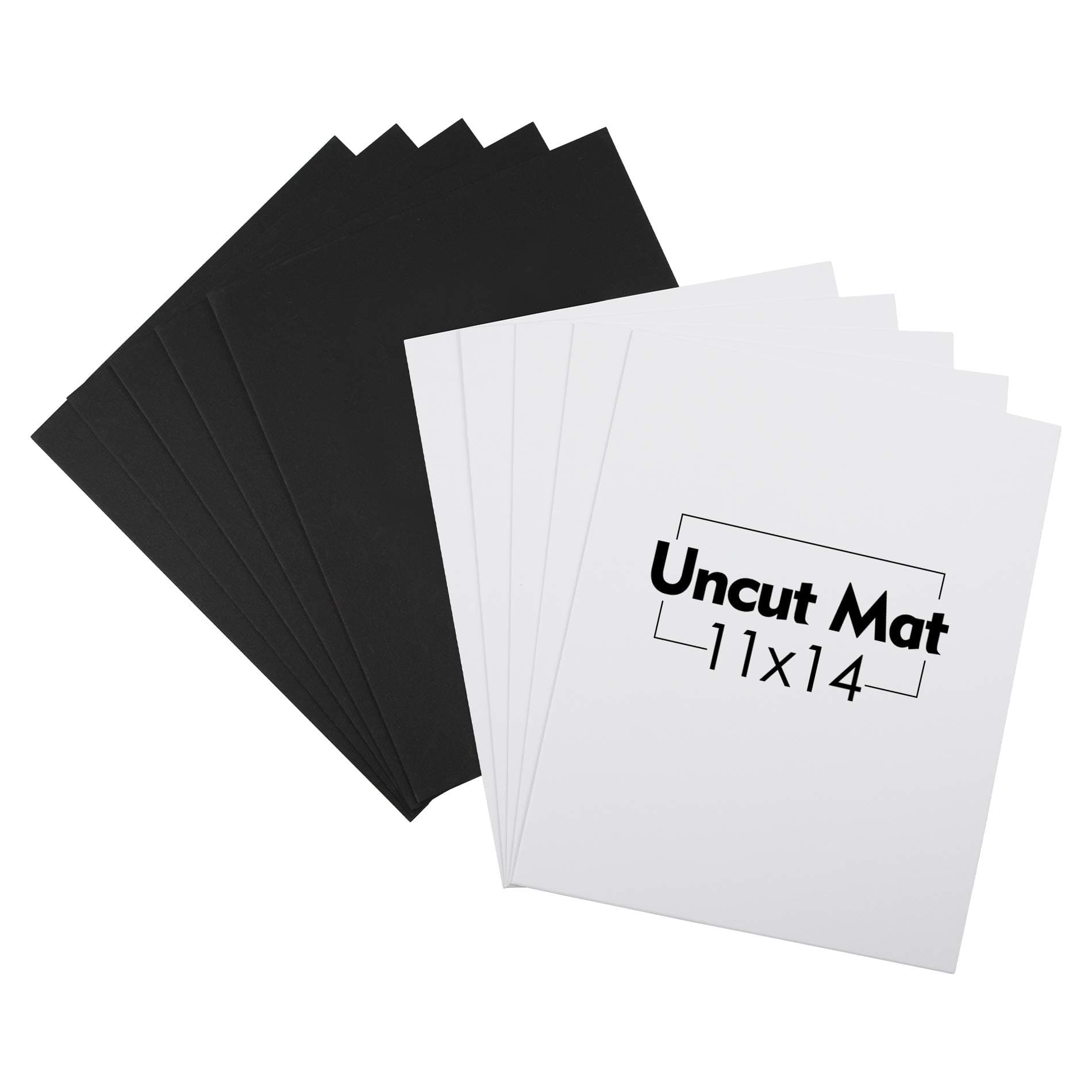 Mat Board Center, 10 Pack, Uncut Mat Backing Board Matboard - Full Sheet - for Art, Prints, Photos, Prints and More (White/Black Color, 11x14)