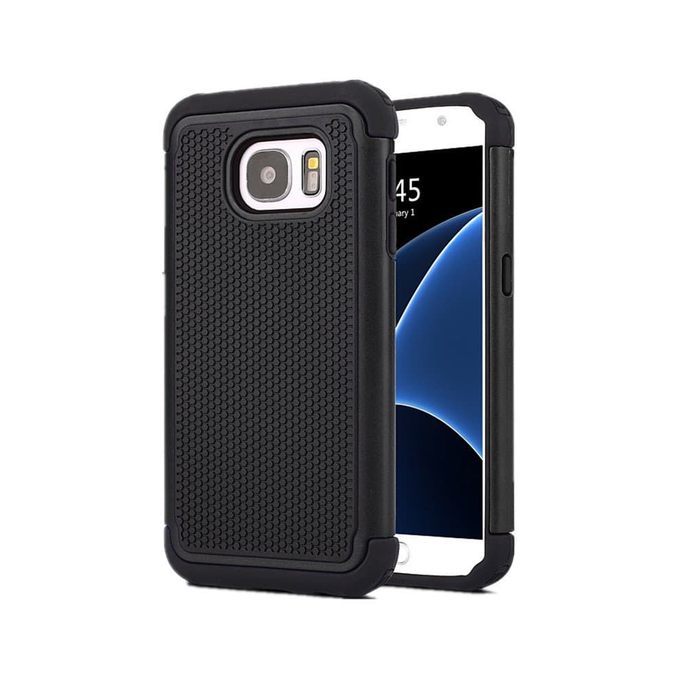 Galaxy S7 Case, KONEA S7 Case [Heavy Duty Protection] [Shock Absorption] [Drop Protection] Football lines Premium Dual Layer Case Cover for Samsung Galaxy S7 2016 (Black)