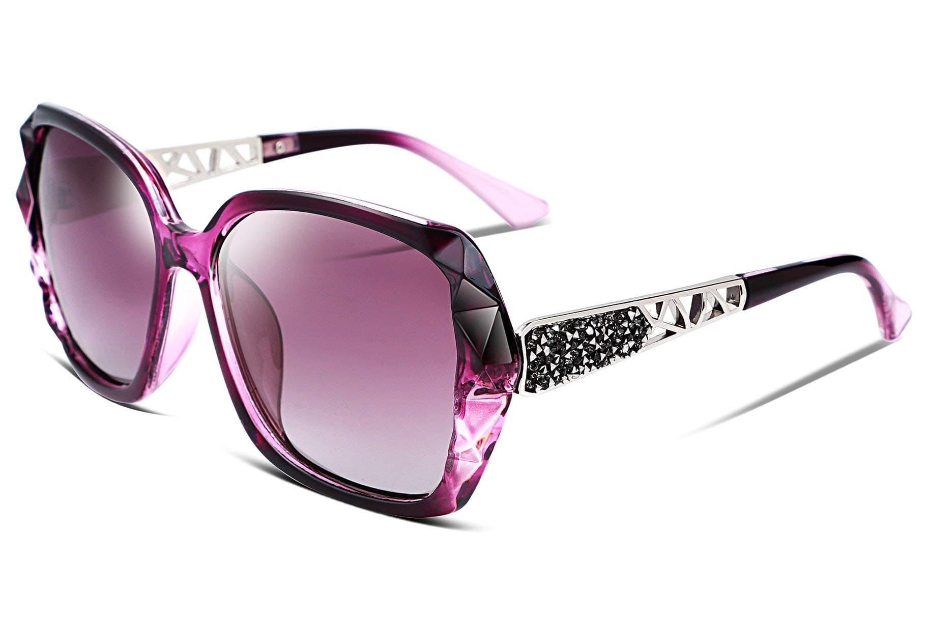 Oversized Sunglasses for Women Square Polarized Sparkling Frame B2289
