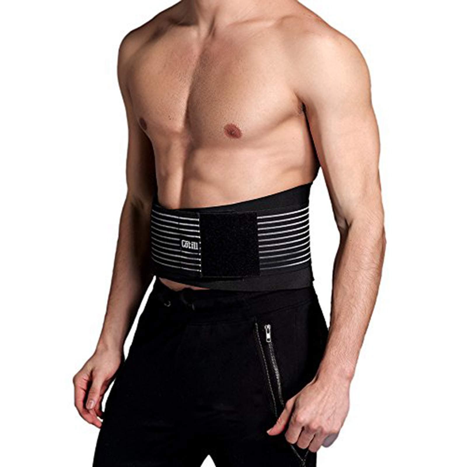 Cotill Lower Back Support Belt - Lumbar Support Brace for Pain Relief and Injury Prevention - Dual Adjustable Straps and Breathable Mesh Panels (2XL (Pack of 1))