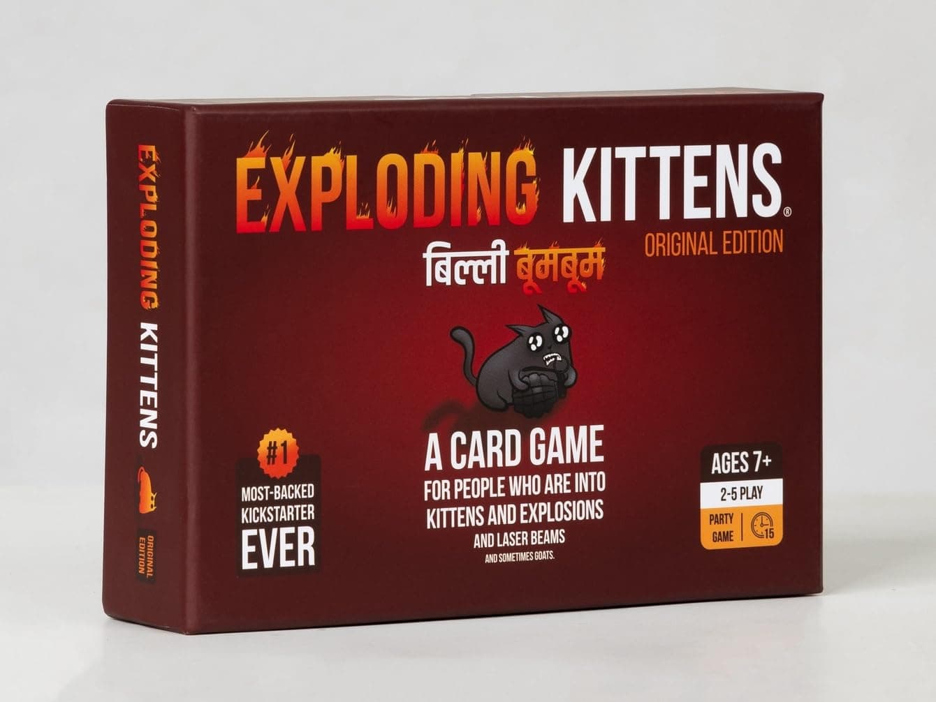 Exploding Kittens aka Billi Boom Boom | Officially Licensed | Original Edition - Hilarious Game for Family Game Night - Funny Card Games for Ages 7 and Up - 56 Cards - 2-5 Players - 15 Minutes of Play