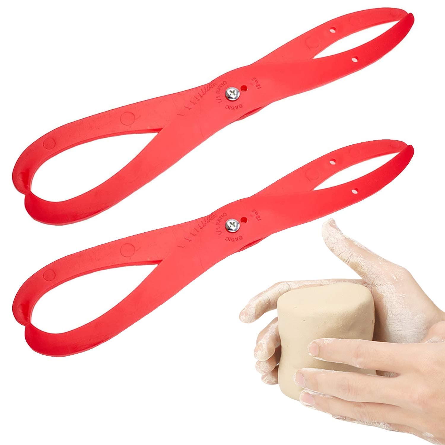 2 Pack 6" Length Bent-Leg Plastic Caliper Clay Sculpture Ceramic Measuring Pottery Tool for Carving, Shaping, Clay Sculpture, Modeling