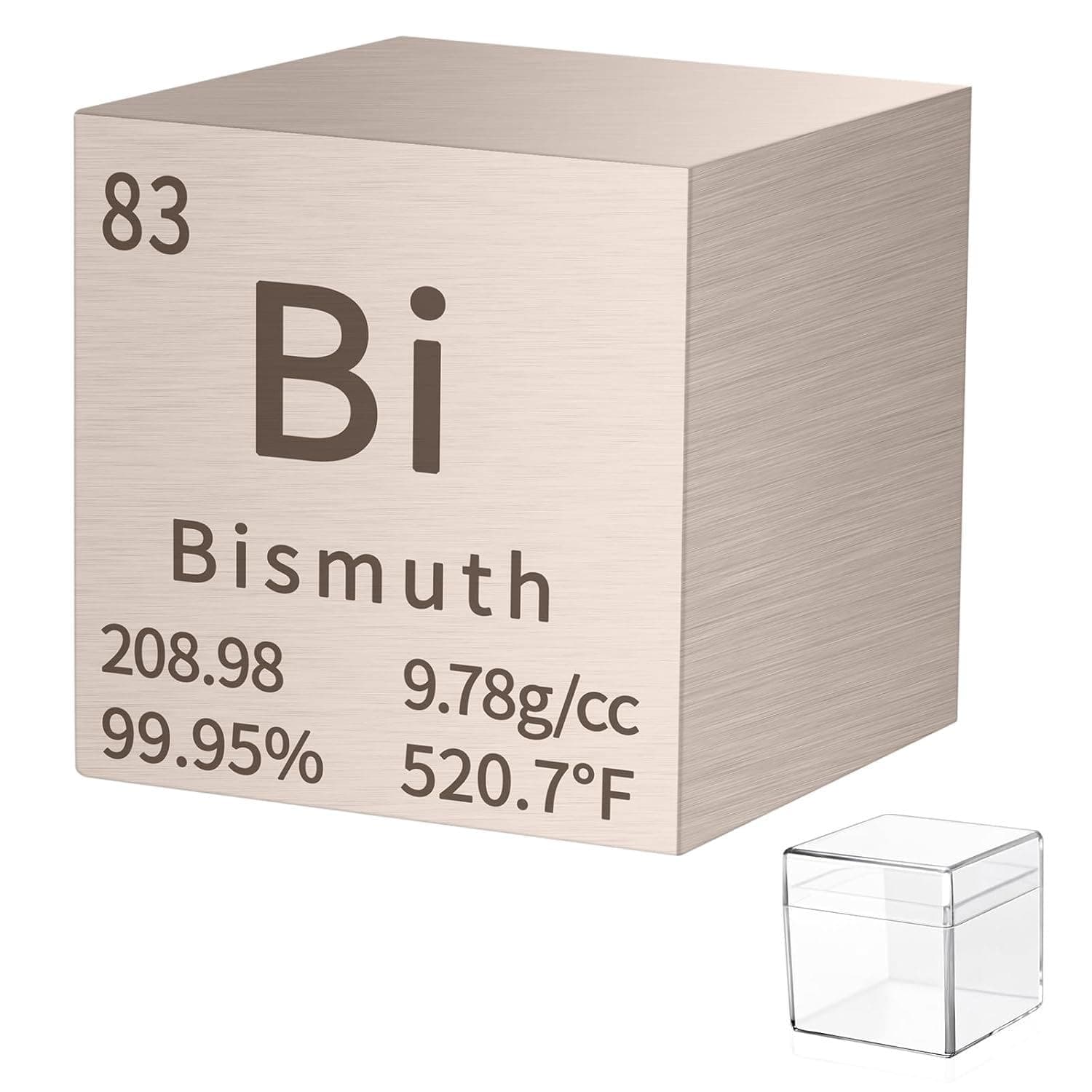 Bismuth Cube Metal Density Cubes Pure Metal High Density Element Cube for Element Collections Lab Experiment Material Hobbies DIY Teacher Science Creative Gift (Bi 1inch)