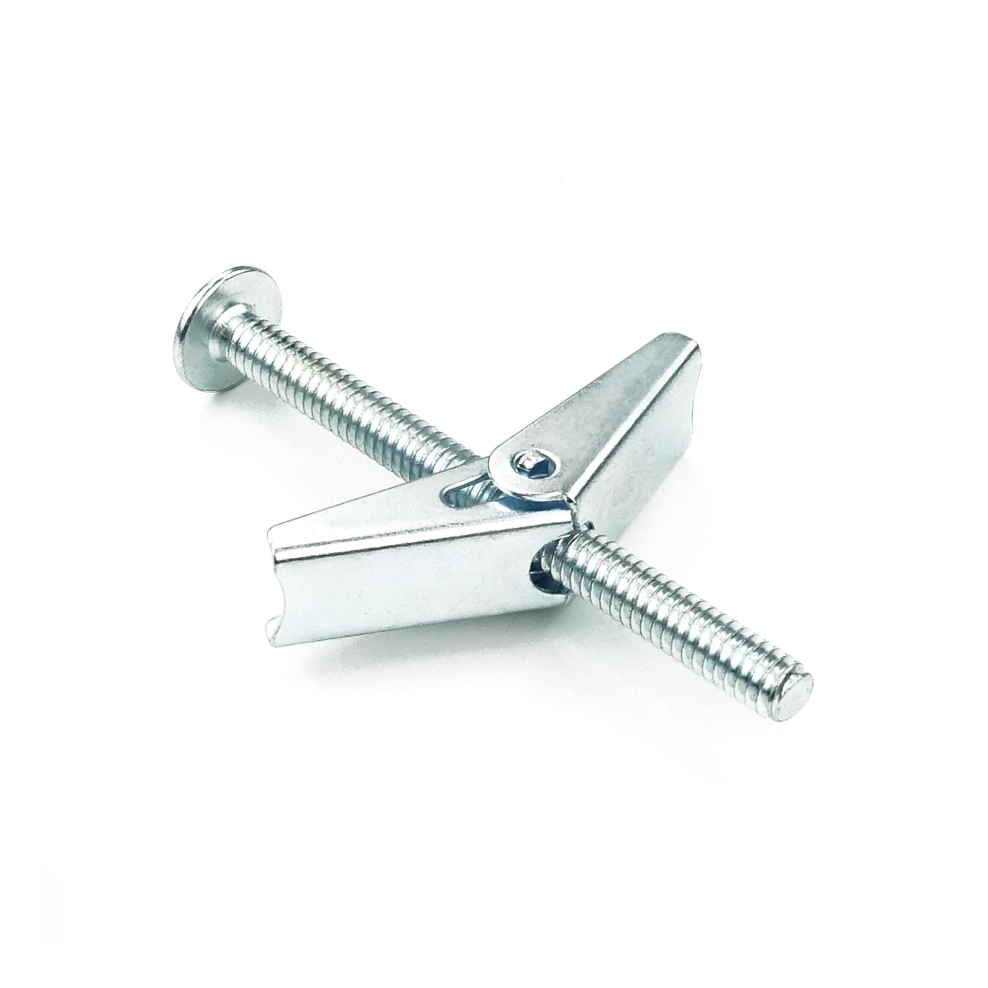 Toggle Bolt Zinc Plated Steel and Wing Nut for Hanging Heavy Items on Drywall 1/4x3” (8 Pack)