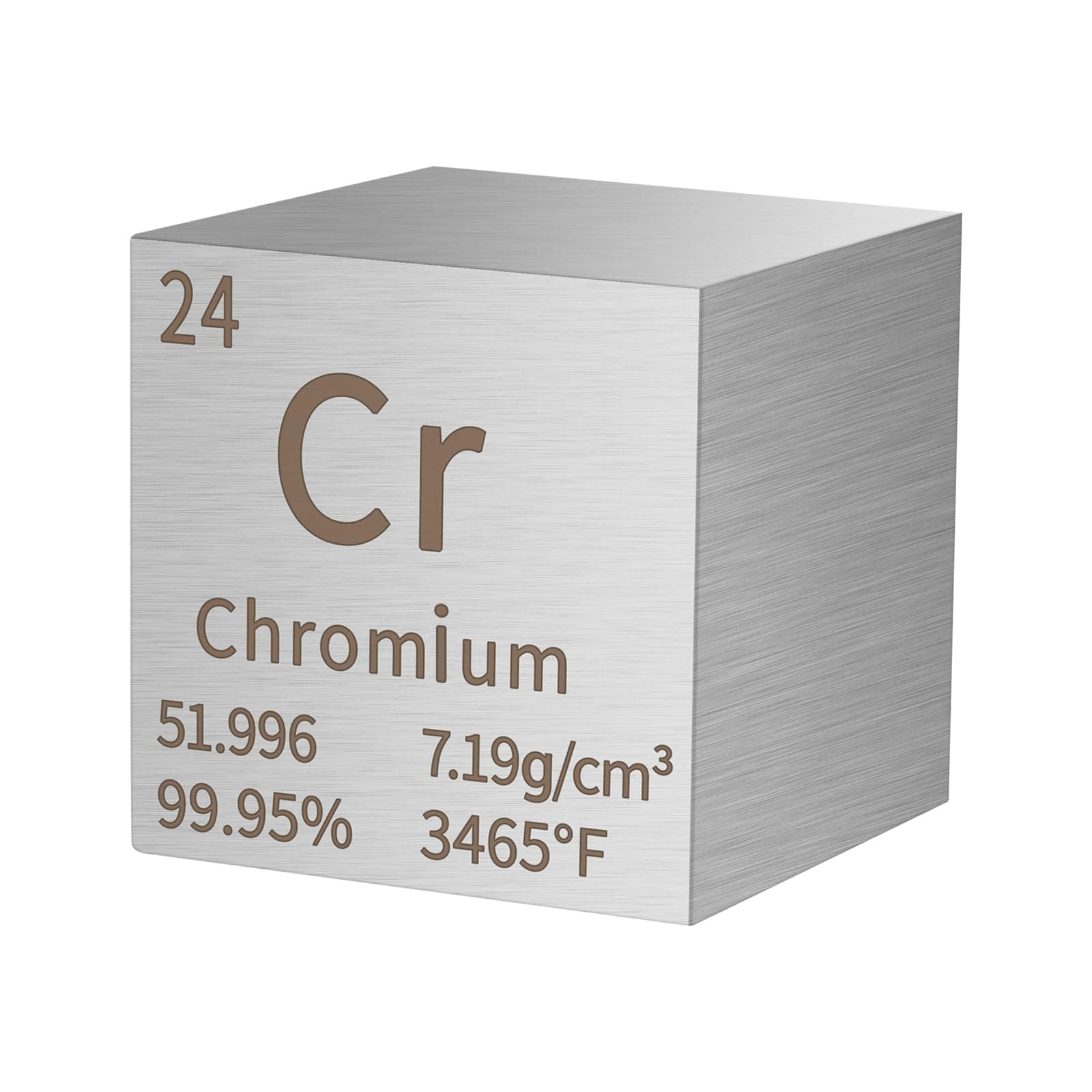 Chromium Cube Metal Density Cubes Pure Metal High Density Element Cube for Element Collections Lab Experiment Periodic Table Collection DIY Teacher Science Creative Gift（Chromium，1 Inch）