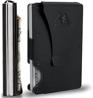 Mountain Voyage Minimalist Wallet for Men - Slim RFID Wallet I Scratch Resistant, Matte Black Credit Card Holder & Money Clip, Easily Removable Money & Cards, Mens Wallets