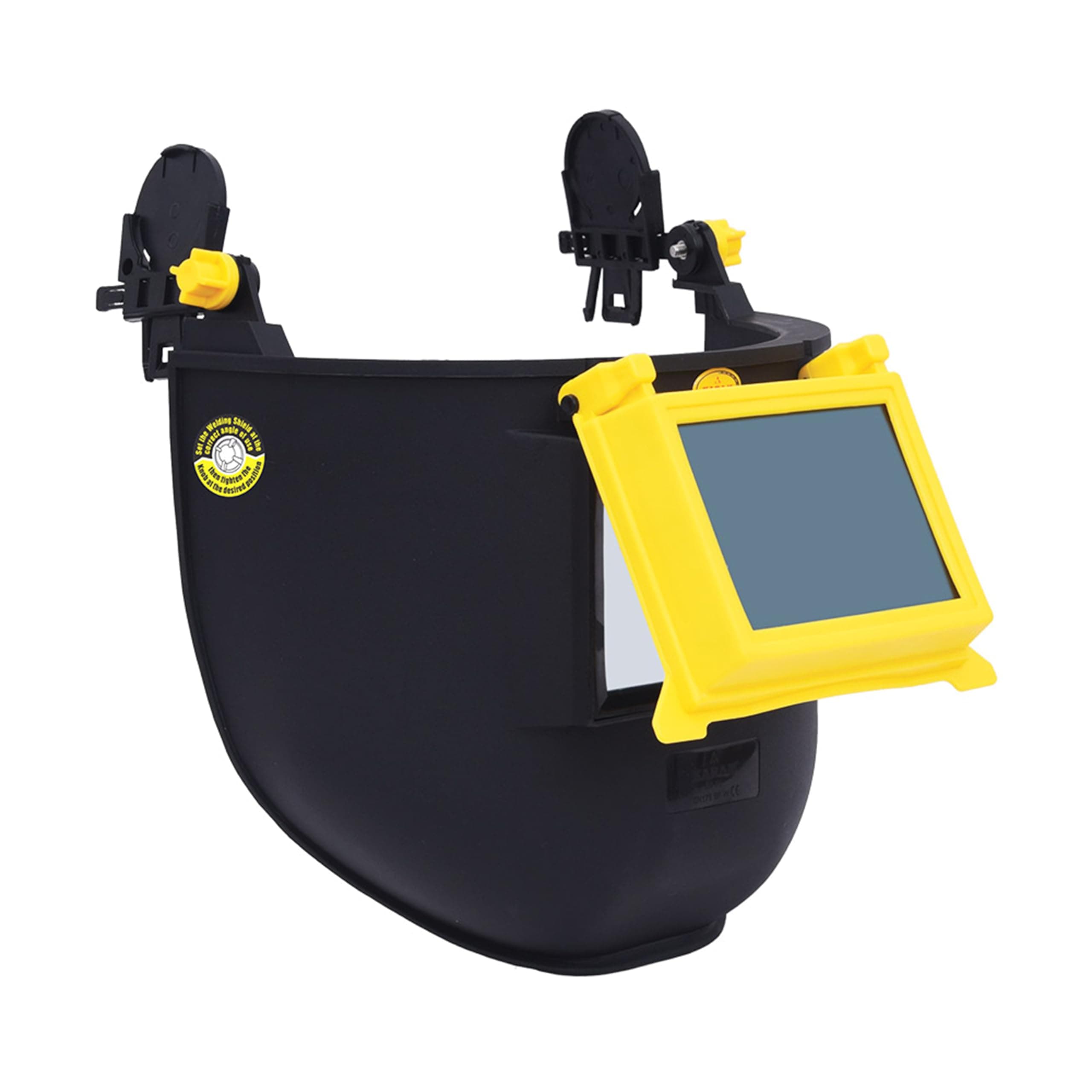 K KARAM ES 71 Helmet Mountable Welding Shield, Black/Yellow