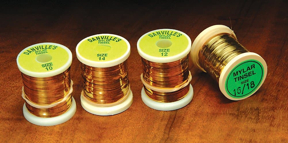 Danville Flat Mylar Gold/Silver Tinsel Spooled Four Sizes