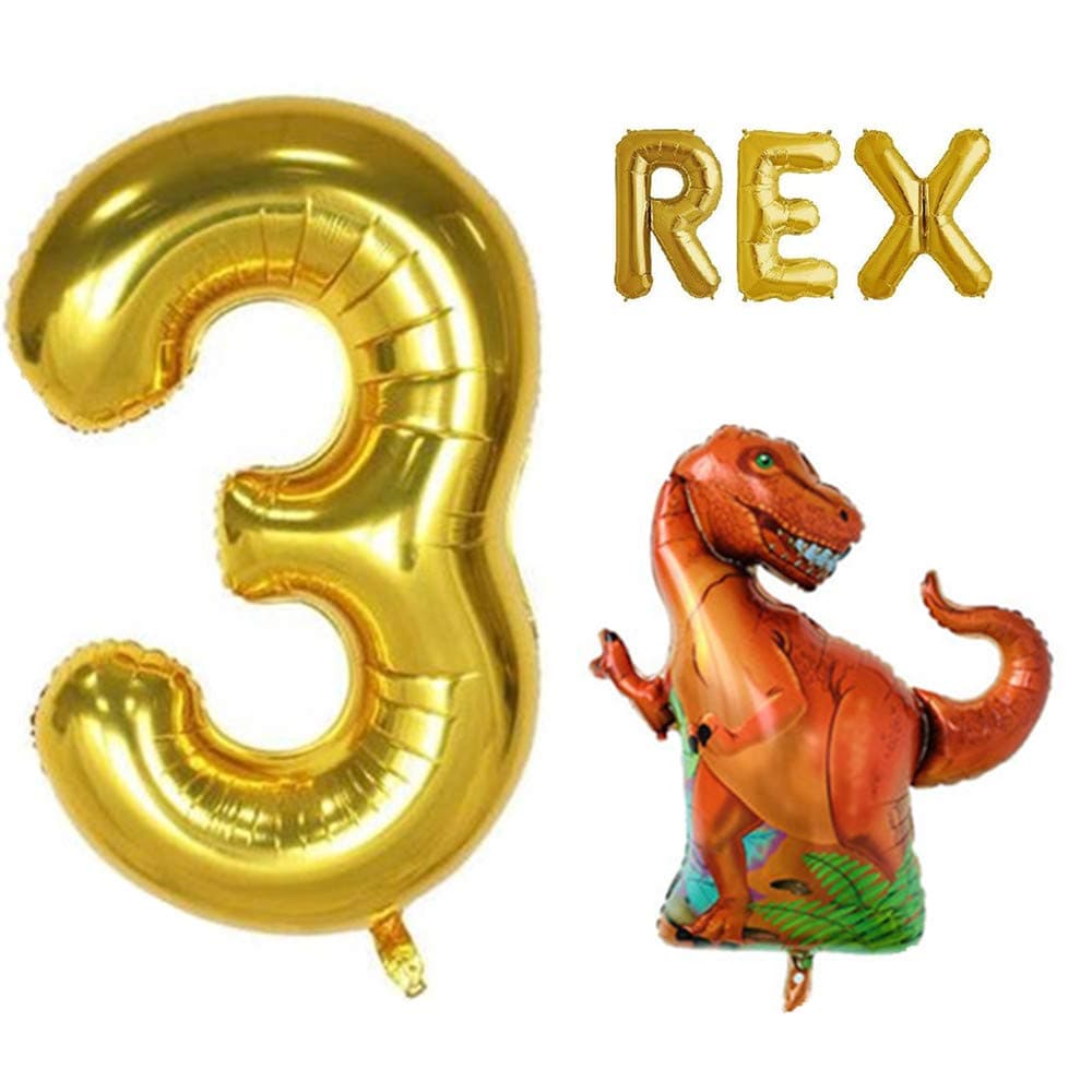 Huge 3 Rex Balloon Set Three Year Old Birthday Dinosaur Party Dinosaur Theme Decor 3 Year Old Celebration Dinosaur Party